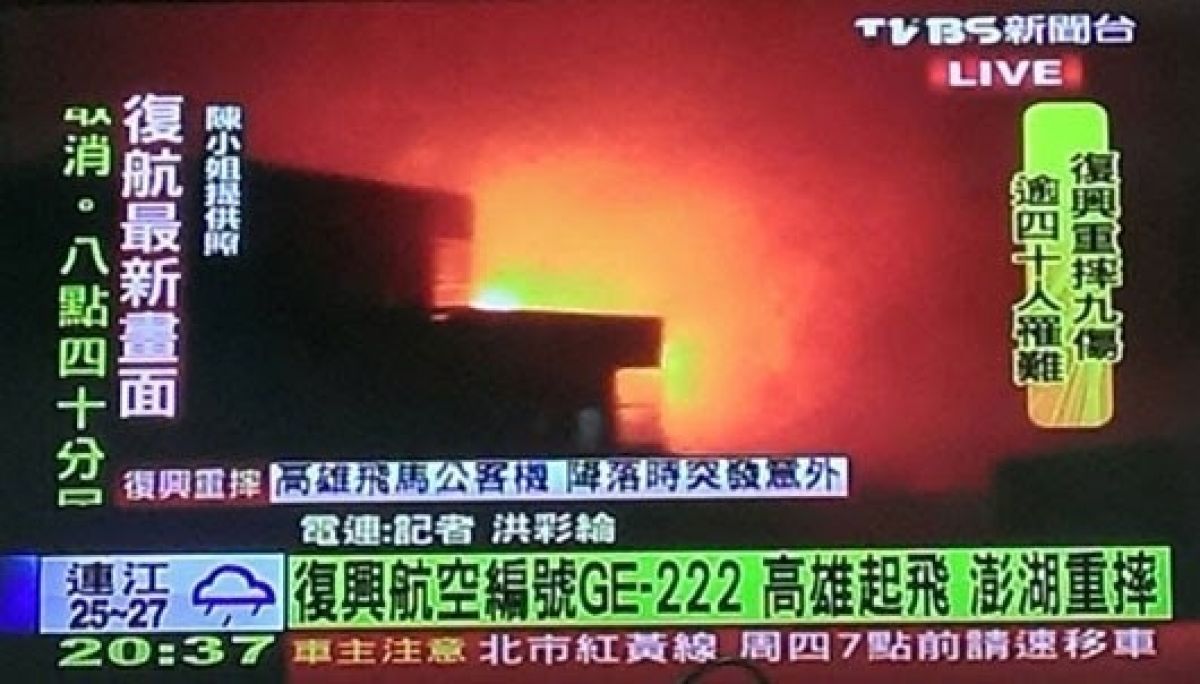 Dezenas de mortos em acidente aéreo em meio a tufão em Taiwan