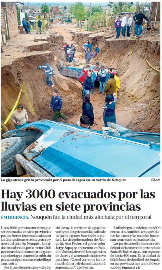 Instabilidade que faz estragos na Argentina avança para o Estado