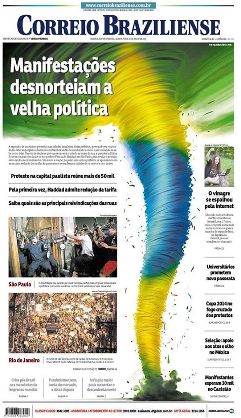 #vemprarua Jornal compara onda de protestos a um tornado