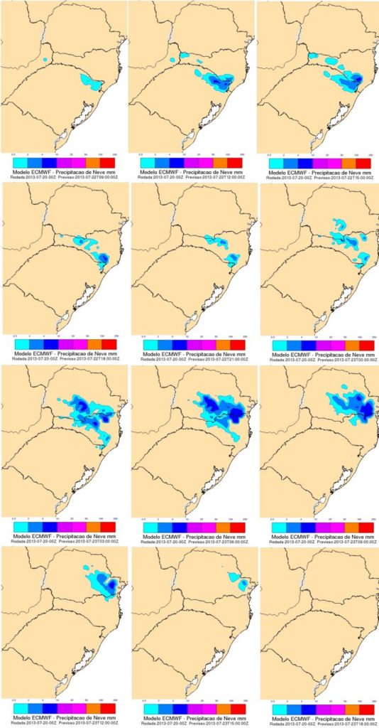 O mapa da neve no Sul do Brasil e as memórias do freezer de 1975