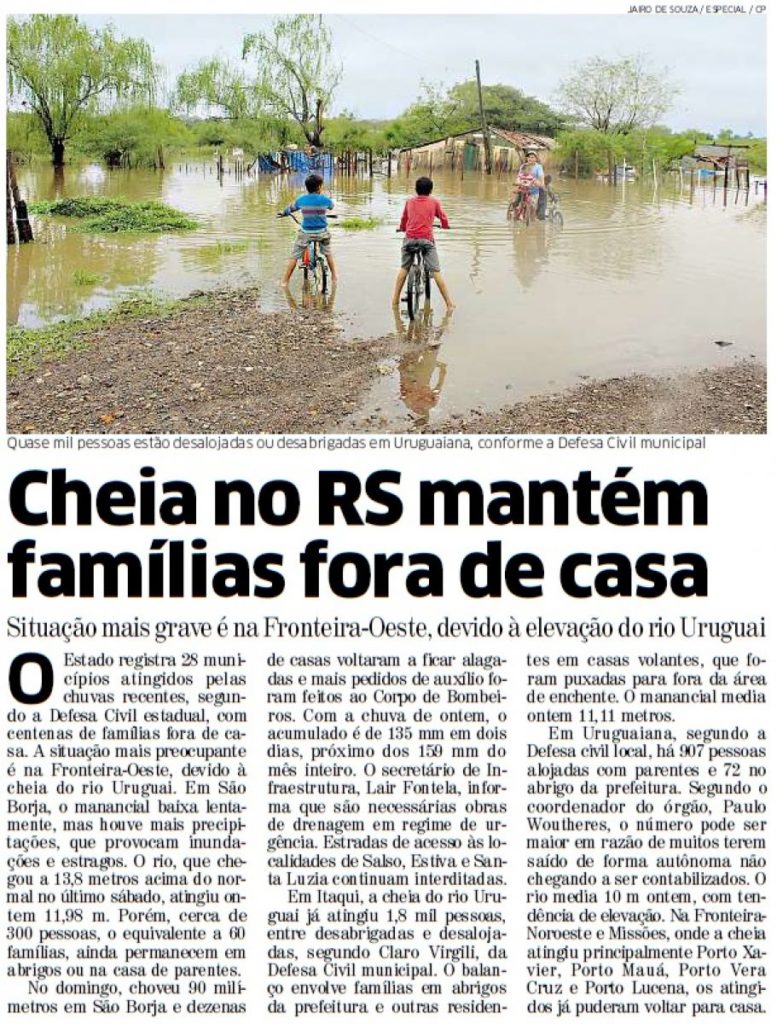 Enchente segue no Oeste e Estado terá agora período de calor