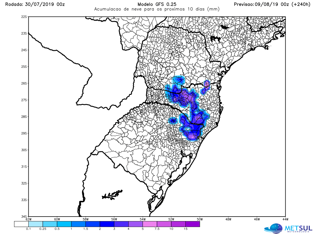 Veja as últimas projeções de neve
