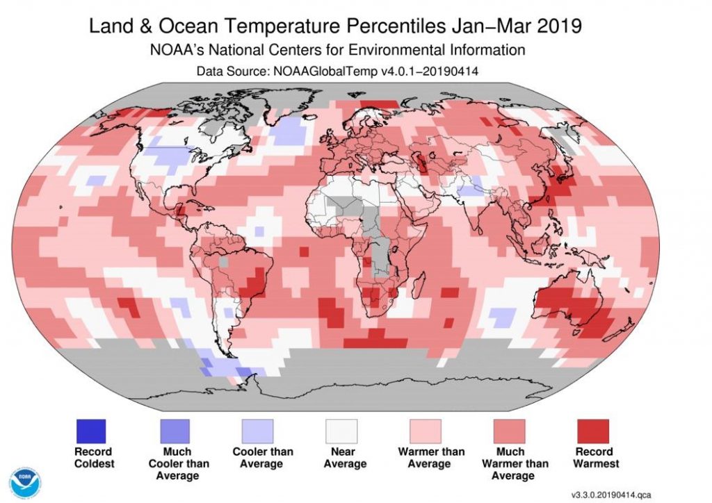 Março foi um dos mais quentes da história no planeta