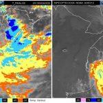 Formação de ciclone traz chuva intensa e fortes rajadas de vento