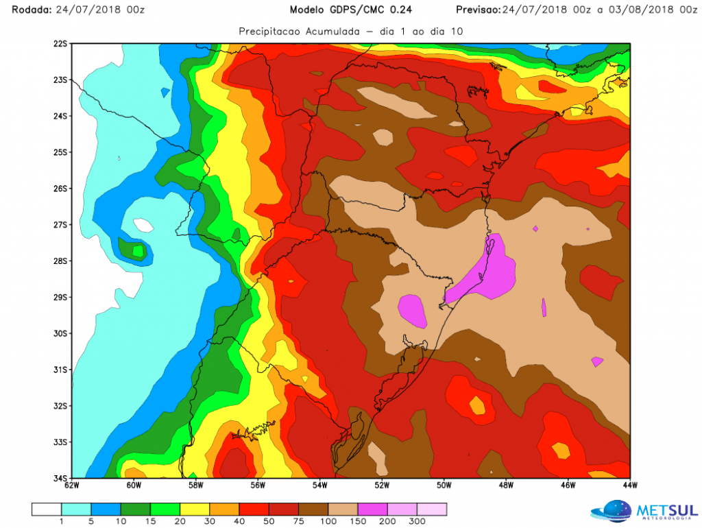 Vem muita chuva no Sul do Brasil