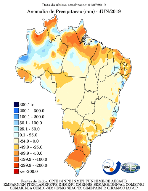 A chuva em junho de 2019 sob um contexto histórico