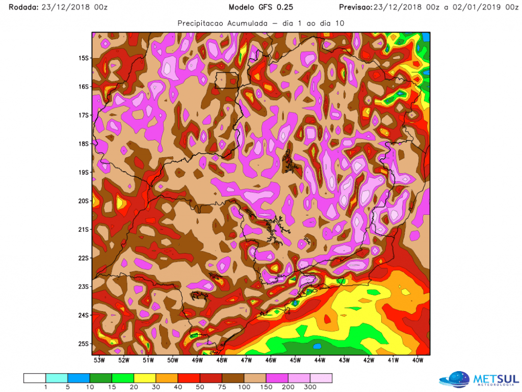 Chuva retorna e com altos volumes ao Sudeste do Brasil