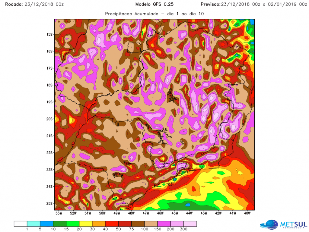 Chuva retorna e com altos volumes ao Sudeste do Brasil