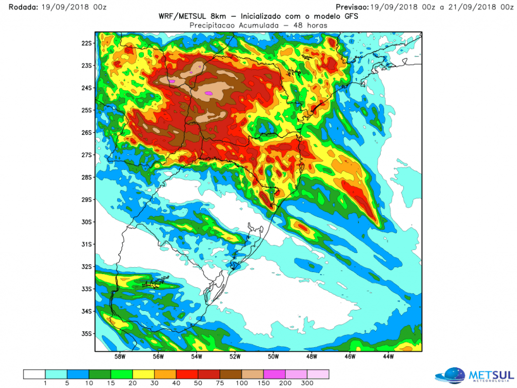 Alerta entre o Norte gaúcho e o Paraná