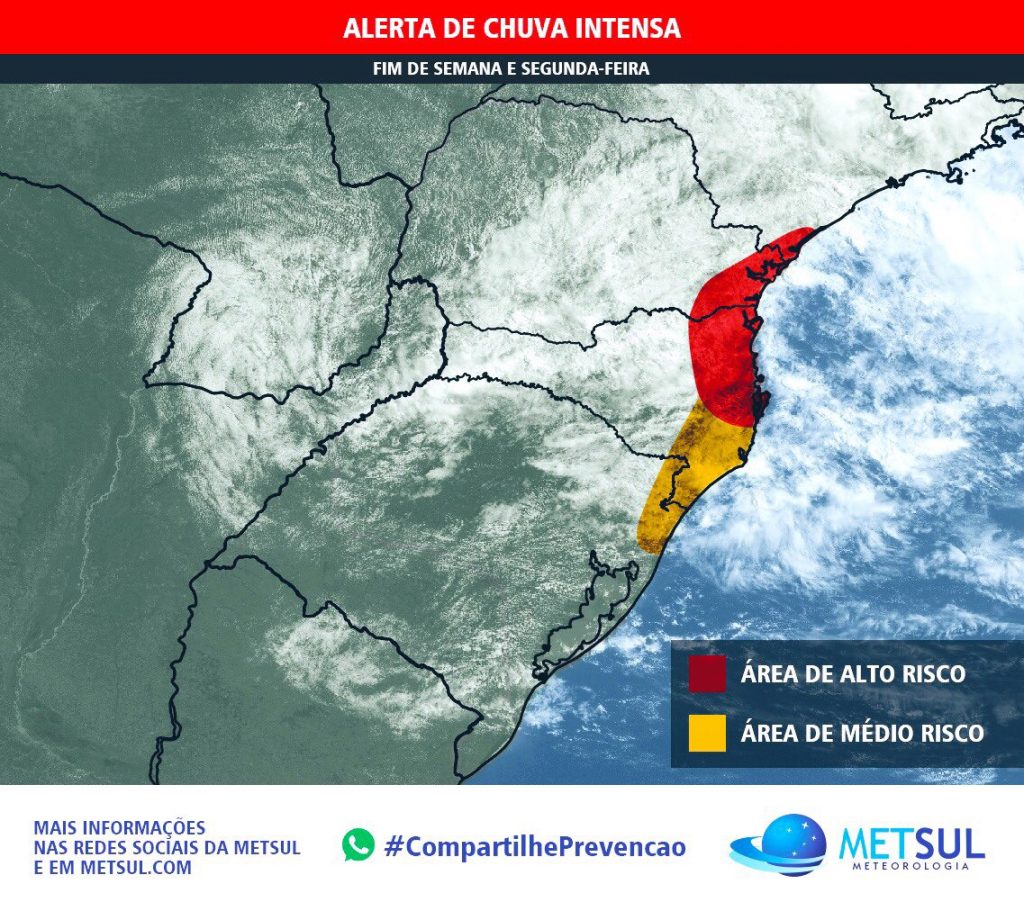 ***ALERTA*** Risco de chuva excessiva e excepcional em SC e PR