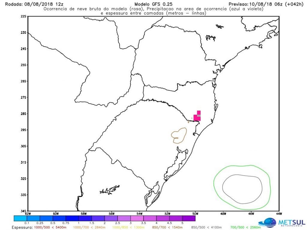 Chance de neve no Sul do Brasil