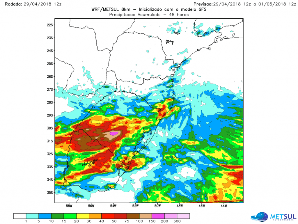 Chuva e temporais isolados no Rio Grande do Sul