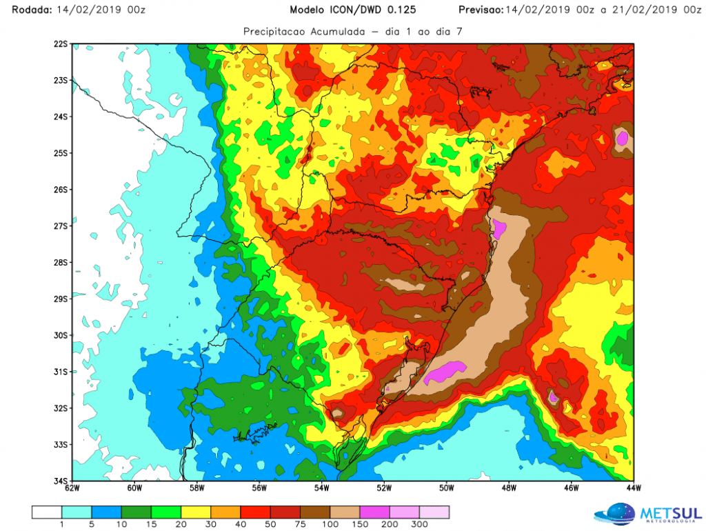 Tempo muda no Rio Grande do Sul e vem muita água