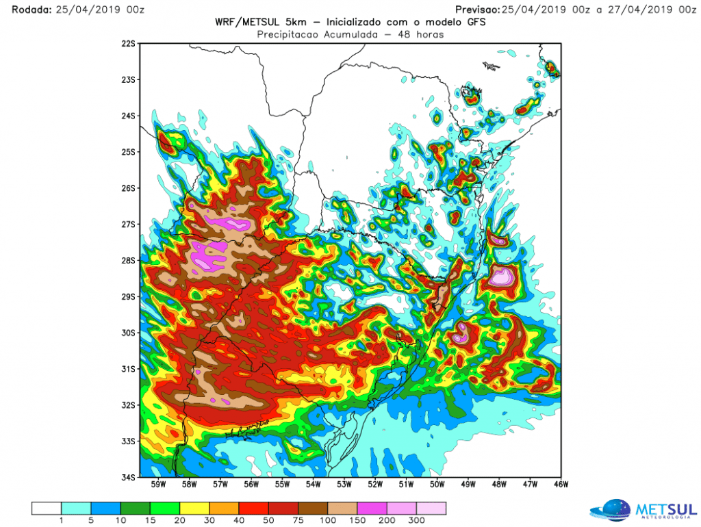 Parte do Rio Grande do Sul terá chuva superior a um mês em dias