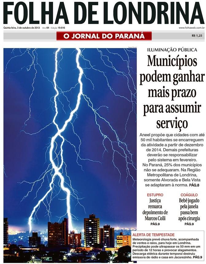 Raio provoca incêndio no Norte do Paraná