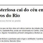 Poeira registrada no Rio de Janeiro pode ter origem vulcânica