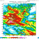 Projeção de chuva no evento de tempo severo