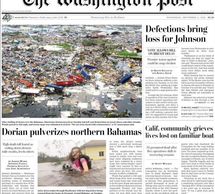 Norte das Bahamas foi pulverizado