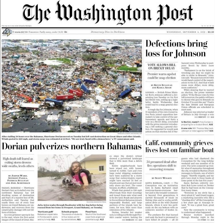 Norte das Bahamas foi pulverizado
