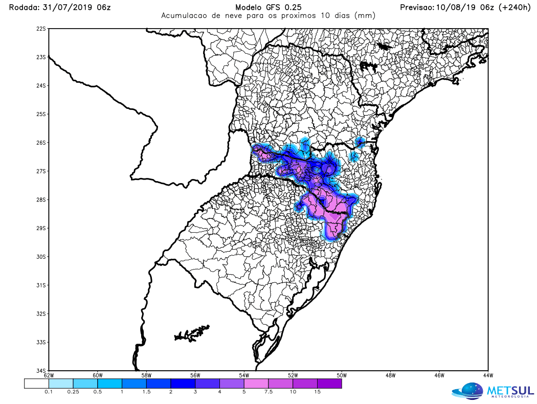 Veja as últimas projeções de neve