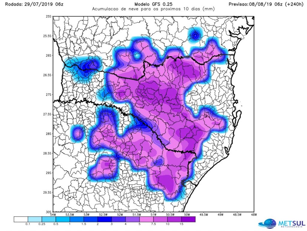 Comparando as diferentes projeções de neve dos modelos