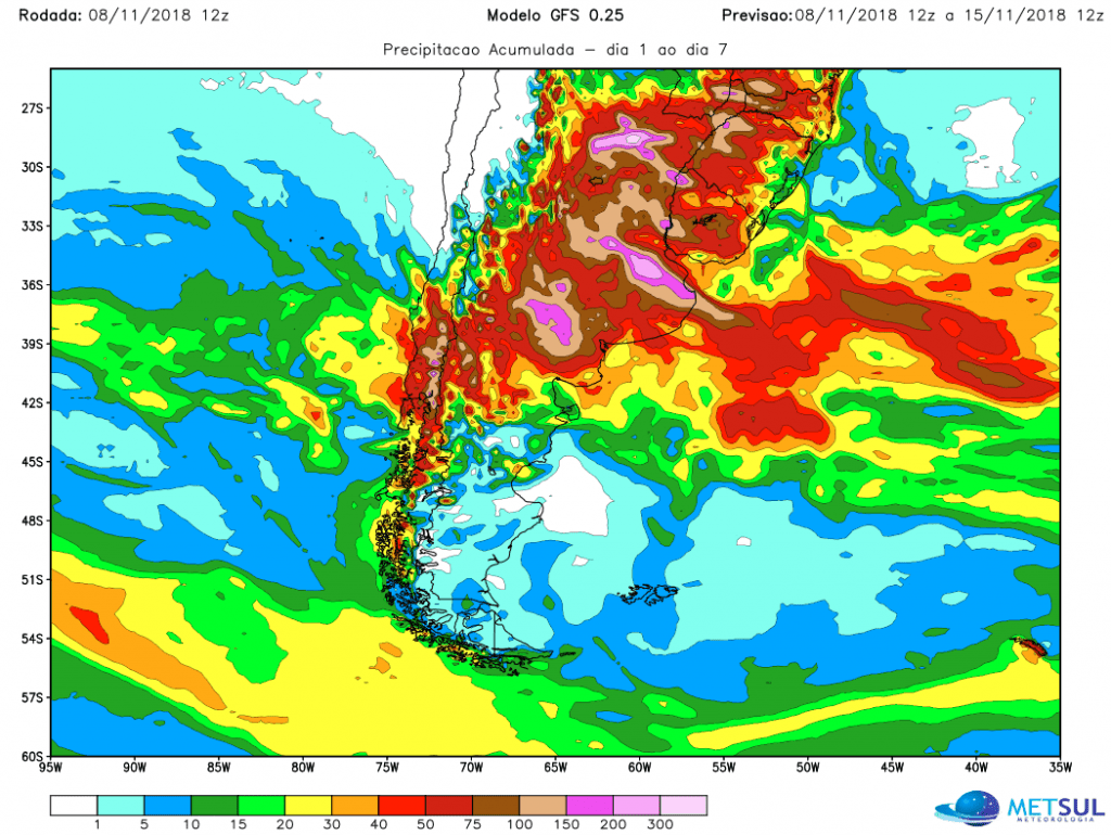 Muita chuva e tempestades na Argentina