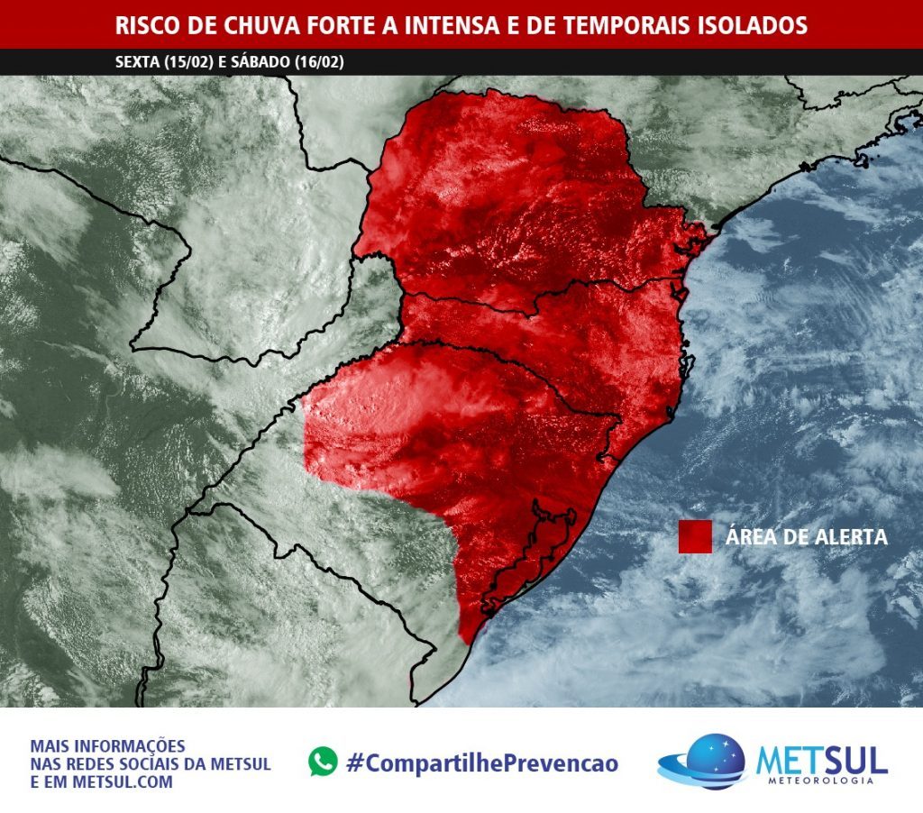 ***ALERTA*** Chuva forte e volumosa no Sul do Brasil