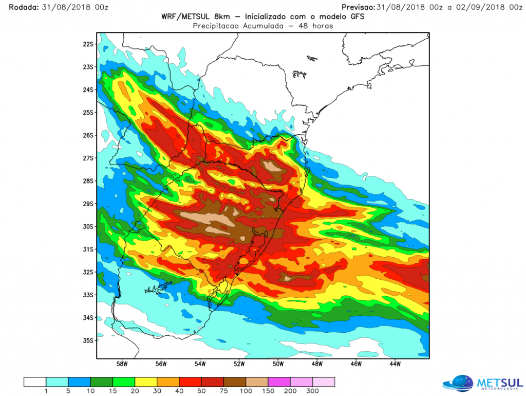 Veja a última projeção de chuva