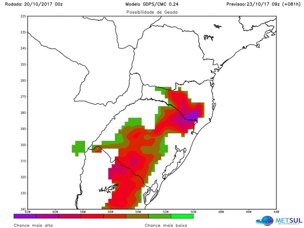 #Agro Alerta de geada no Sul do Brasil