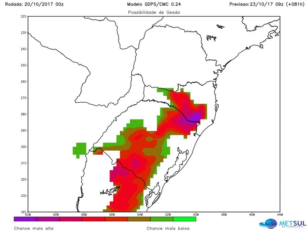 #Agro Alerta de geada no Sul do Brasil