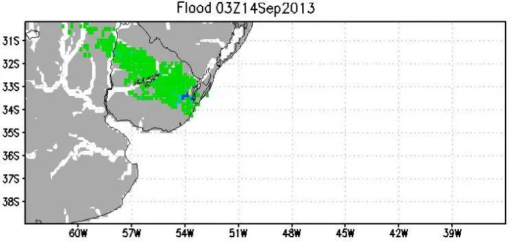 Chuva intensa atinge o Uruguai e avança para a fronteira gaúcha
