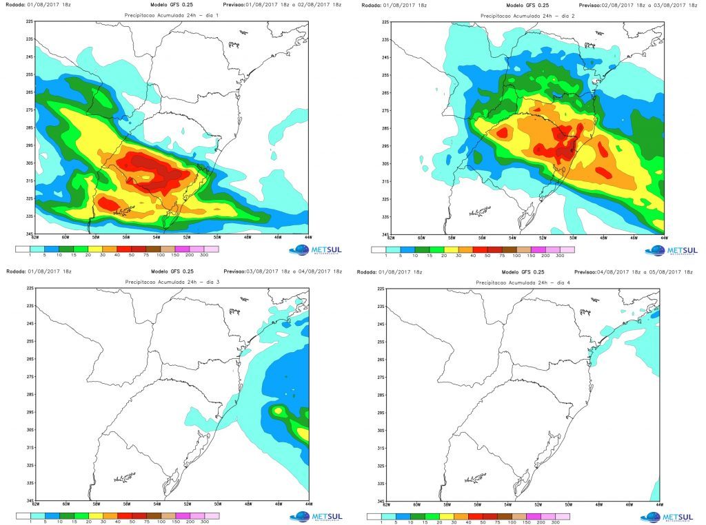 Chuva avança pelo Sul e chegará ao Sudeste do Brasil