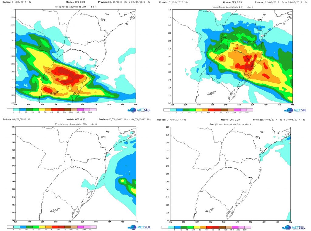 Chuva avança pelo Sul e chegará ao Sudeste do Brasil
