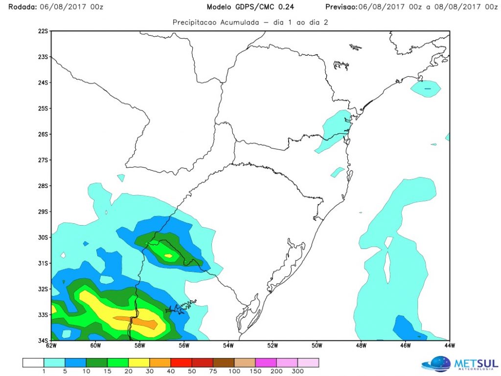 Chuva volta para parte do Rio Grande do Sul nesta segunda