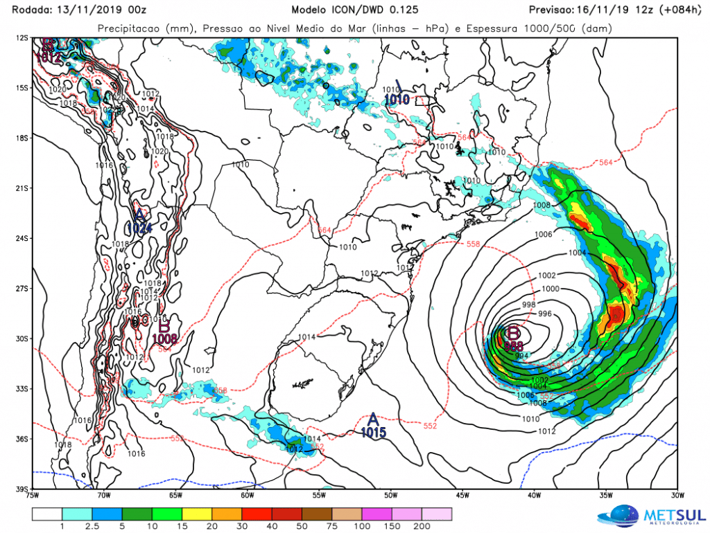 Baixa trará chuva e temporais no Sul, Centro-Oeste e Sudeste