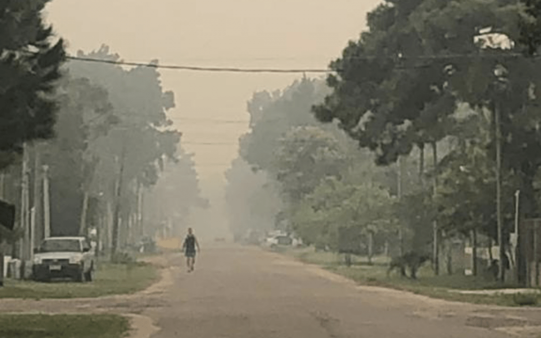 Incêndio no Uruguai cobre de fumaça cidades do Sul gaúcho