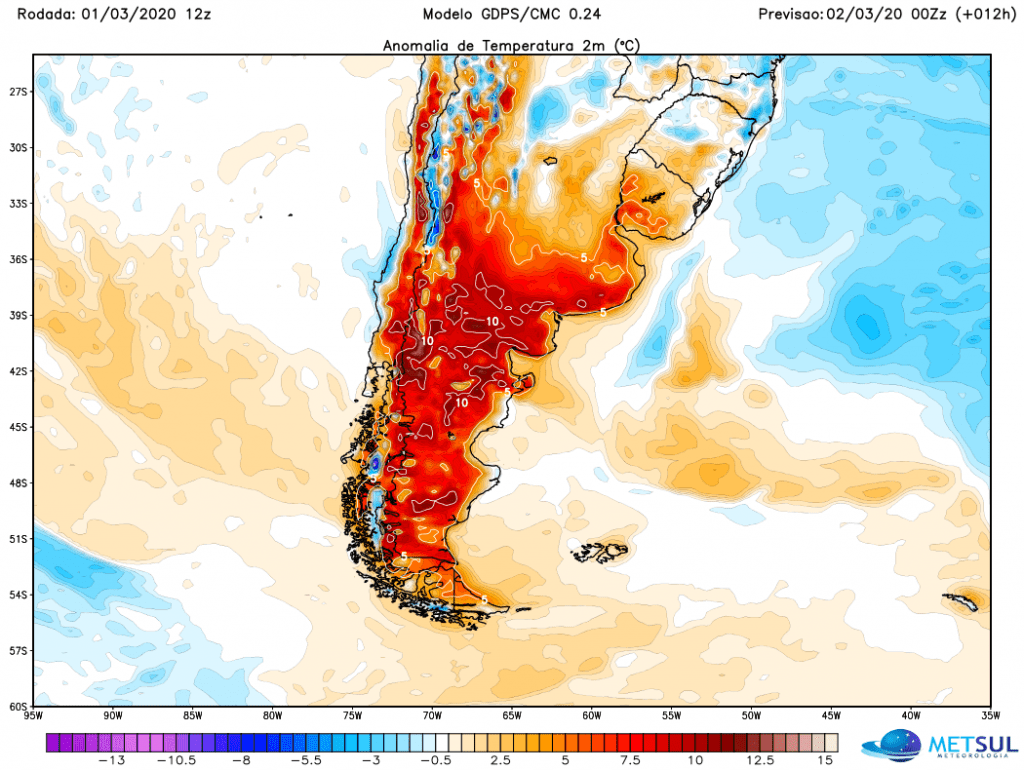 Forte onda de calor atinge a Patagônia e vai chegar ao Rio Grande do Sul