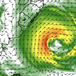 Novo ciclone extratropical no Atlântico repercutirá no Sul e no Sudeste