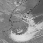 Os três impactos de ciclone na costa argentina no Sul do Brasil