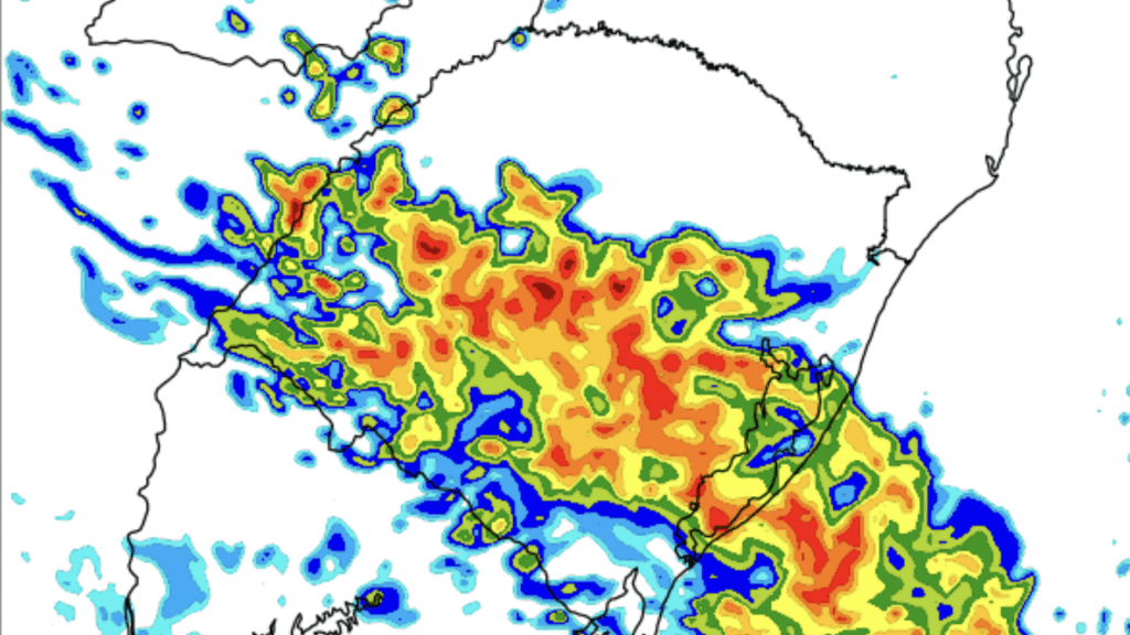 Frente fria avança com chuva nesta segunda-feira