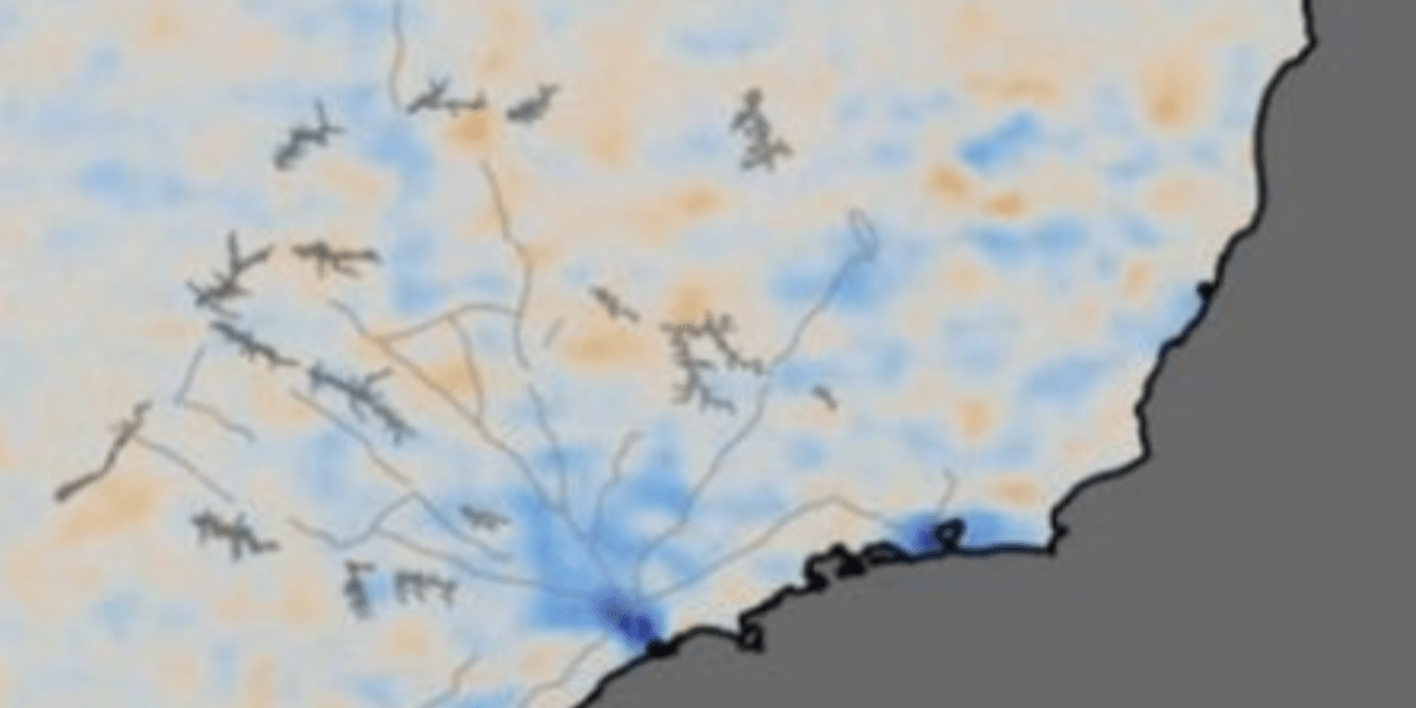 Mapa mostra a queda da poluição no Cone Sul com a pandemia