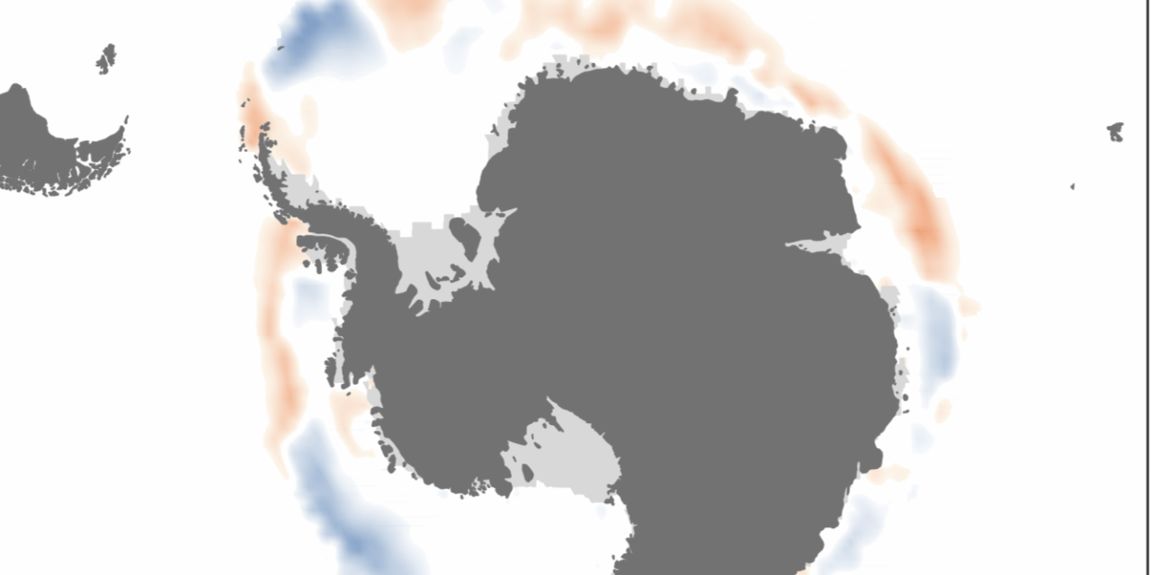 Menos gelo marítimo que a média na Antártida