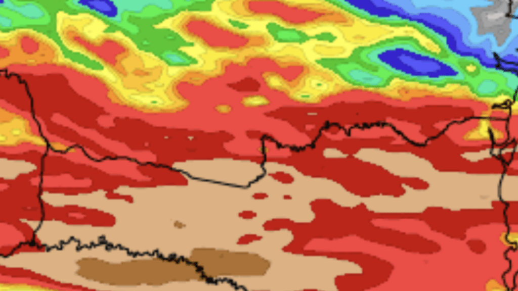 Chuva volumosa em áreas do Sul do Brasil