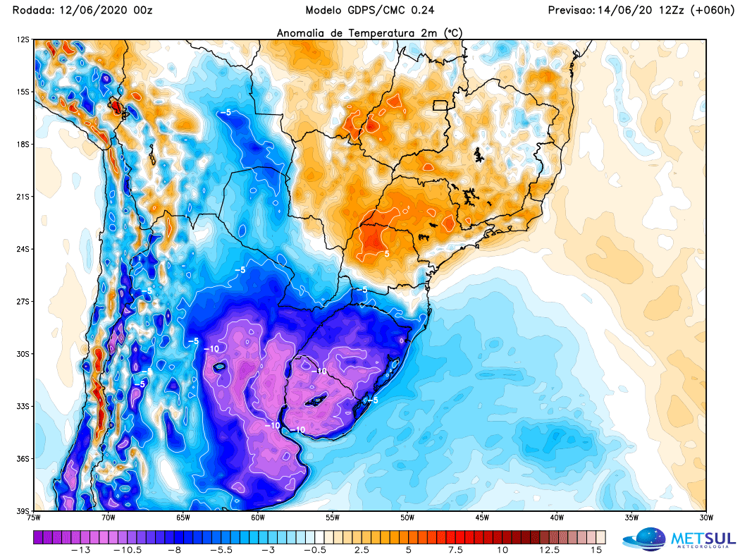 Ar polar e frio intenso no Uruguai