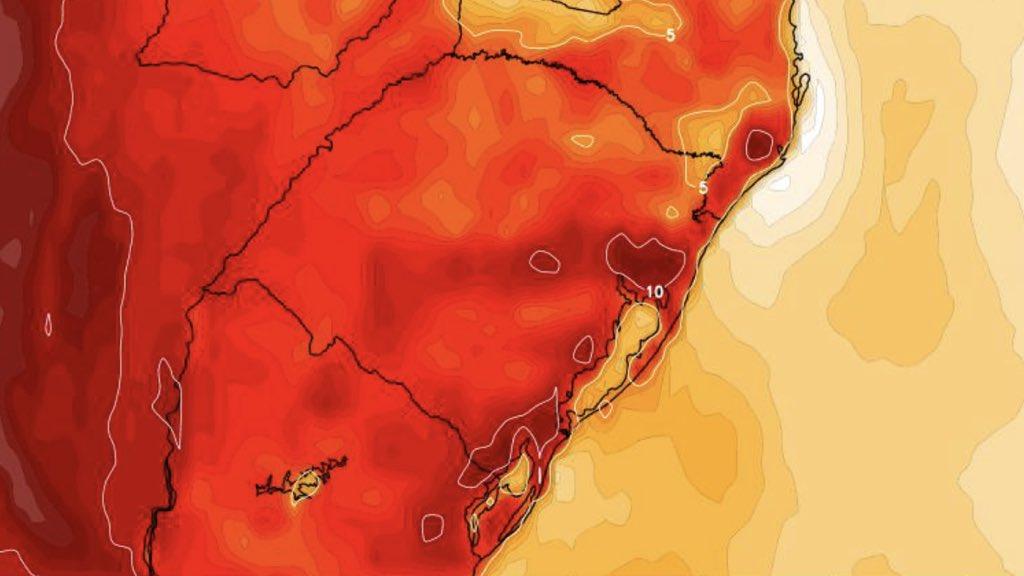 Prolongado período de calor no Sul do Brasil