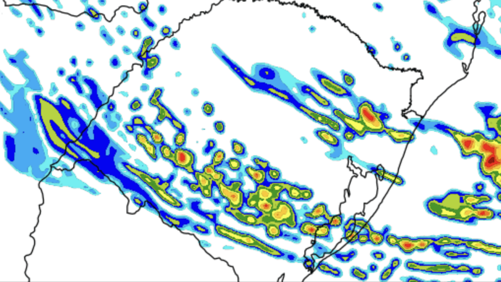 Previsao do tempo – Chuva retorna ao Rio Grande do Sul nesta segunda