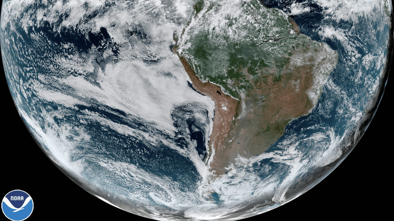 Previsão do tempo – Satélite mostra o tempo seco no Brasil