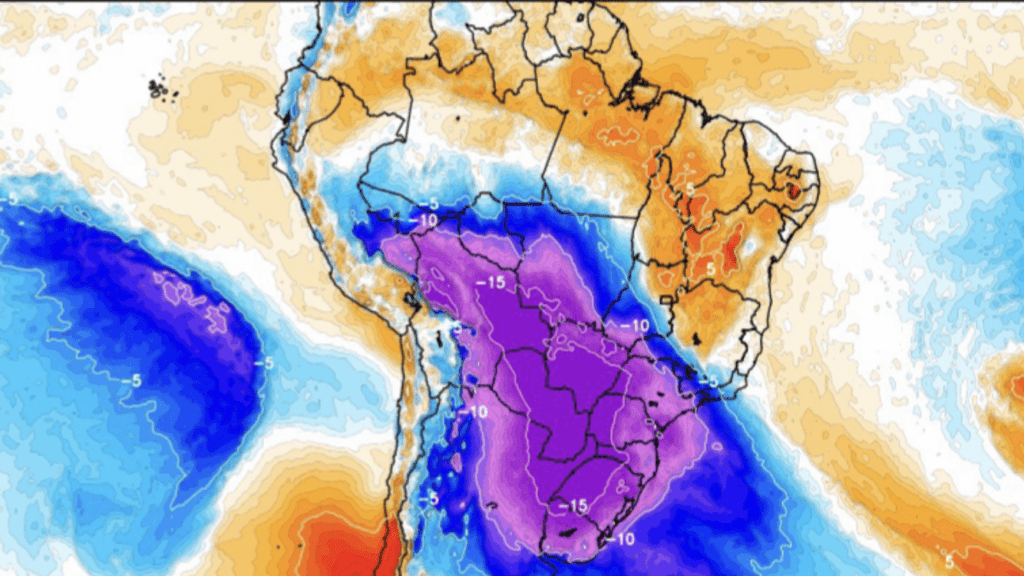 *ALERTA* Poderosa incursão polar com potencial histórico e de neve afetará metade do Brasil