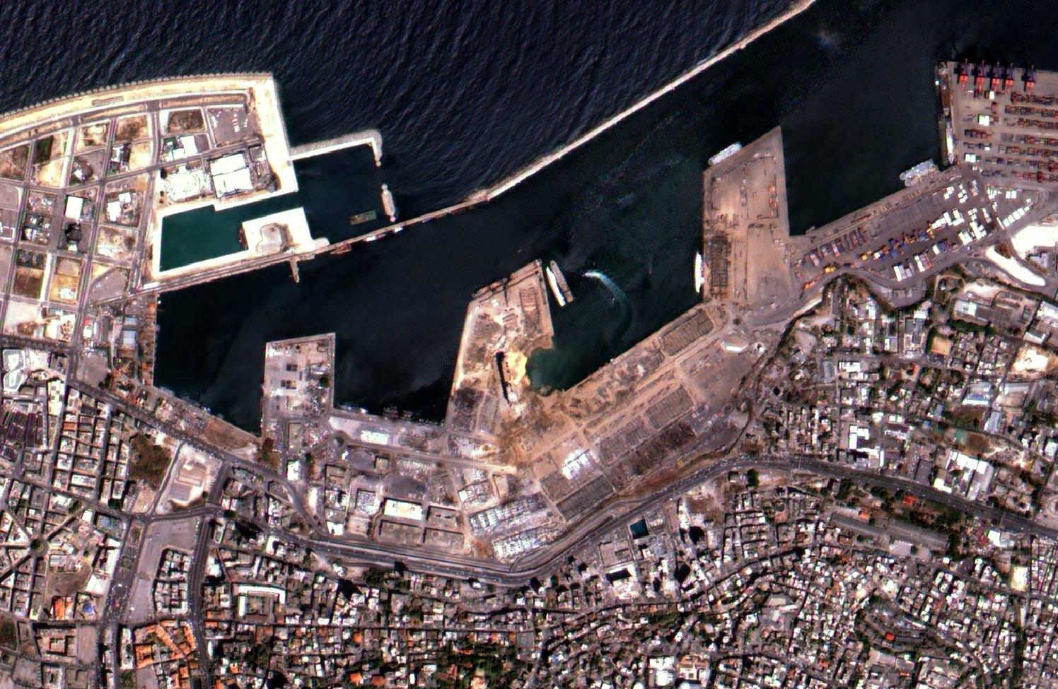 Satélite brasileiro registra destruição da explosão no Líbano