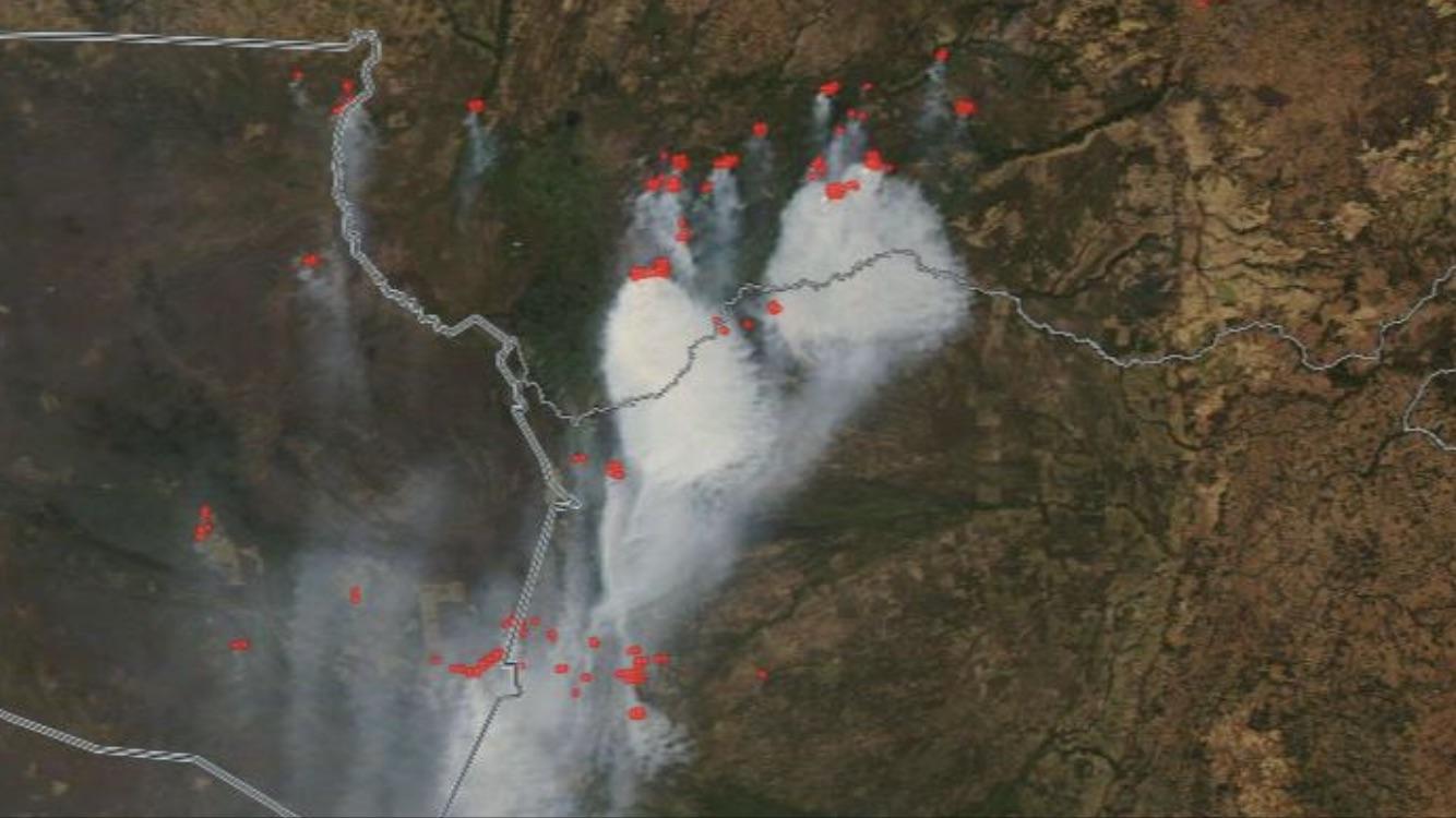 Fumaça de grandes queimadas no Mato Grosso chega ao Rio Grande do Sul